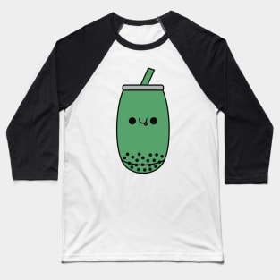 Cute Matcha Bubble Tea - Kawaii Boba Tea Baseball T-Shirt